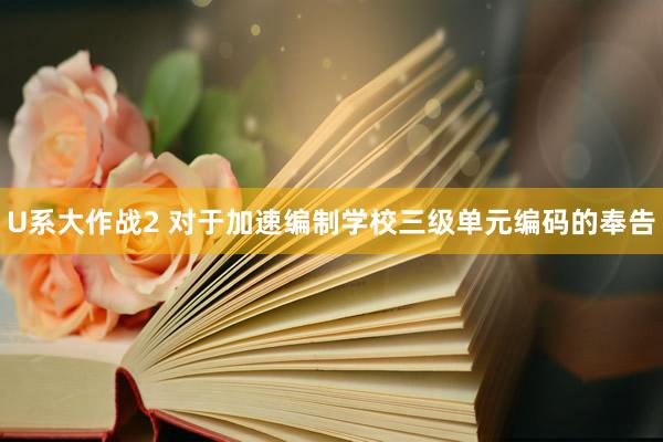 U系大作战2 对于加速编制学校三级单元编码的奉告